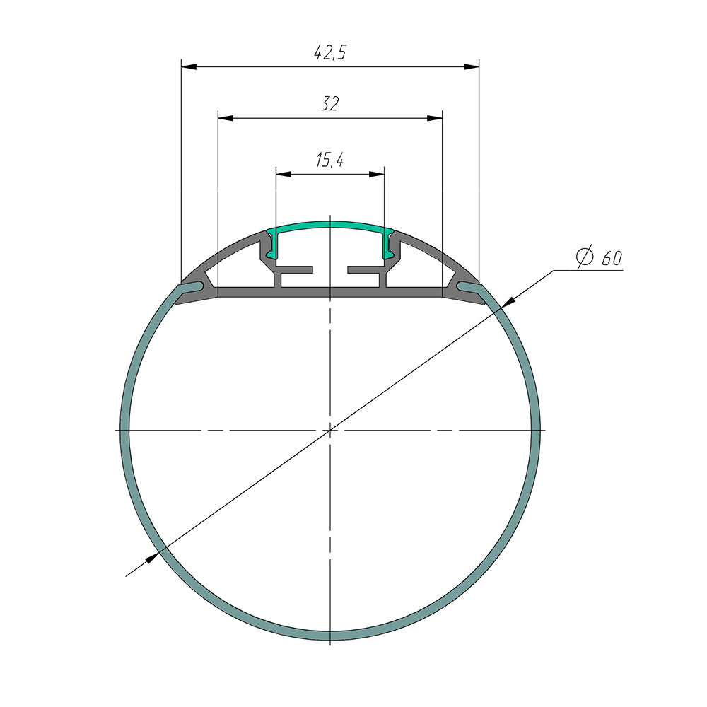 Aufbau-Langfeldleuchte Nami-23 (59,5×37mm) 230V