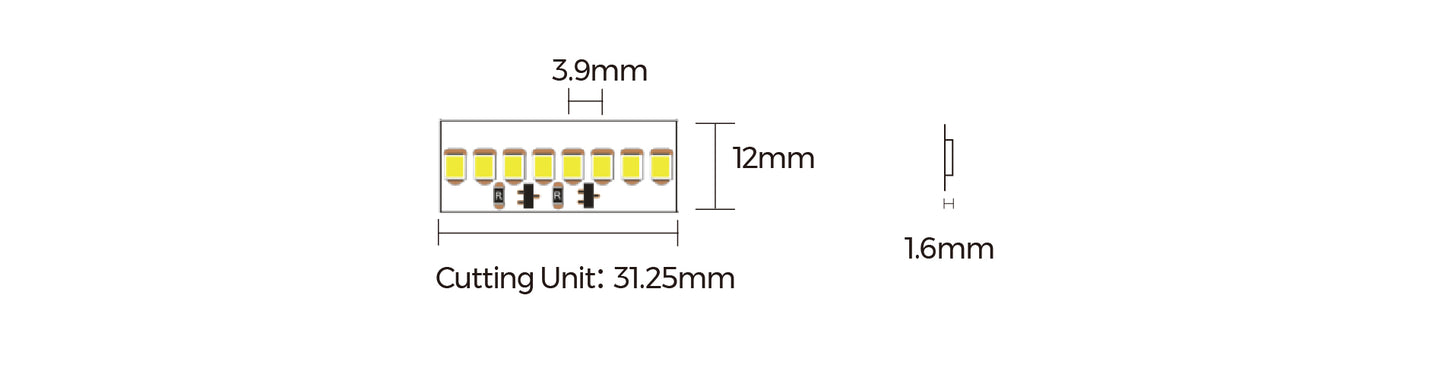 LED strip COLORS 2835-256-24V 39W 4800Lm (DS8256-24V-12mm)