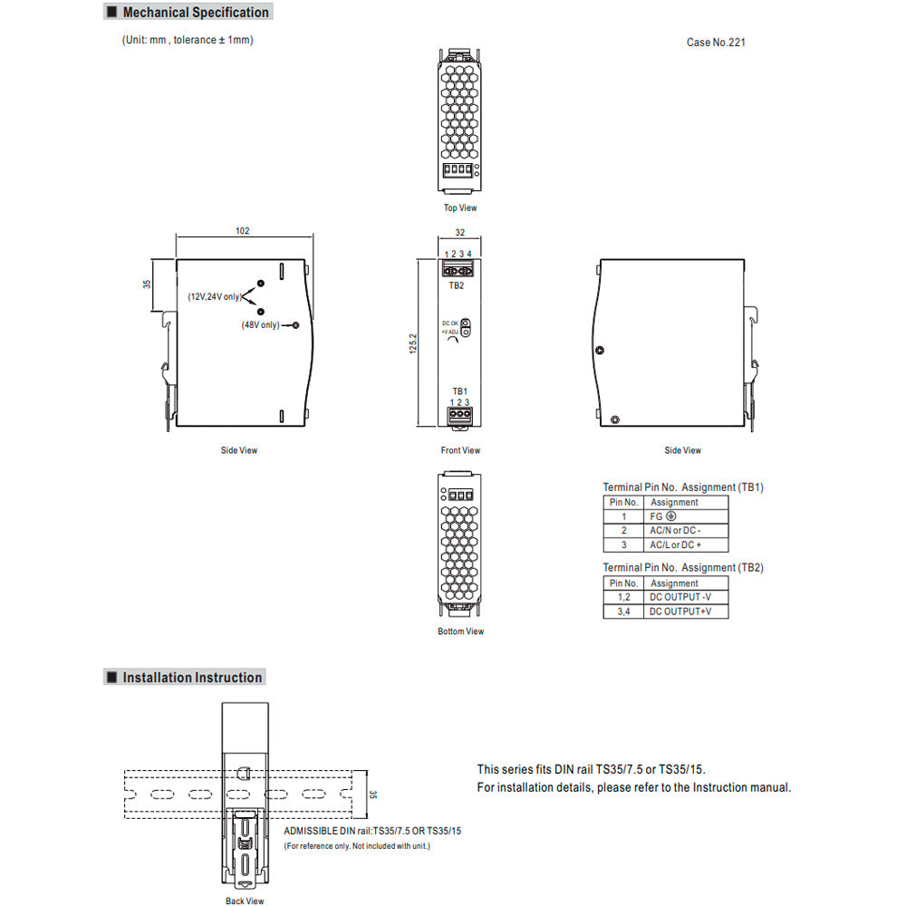 Power supply EDR-75W
