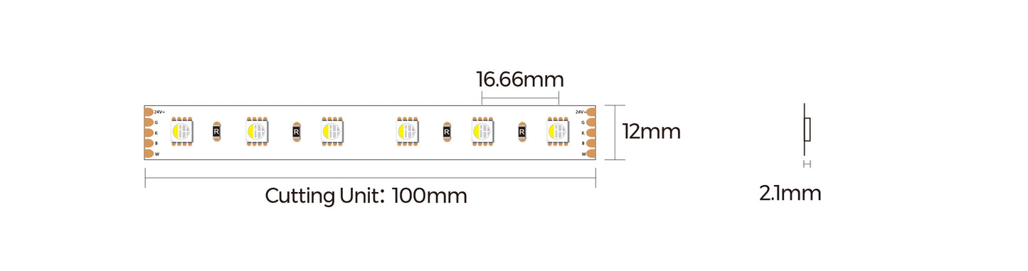 LED strip COLORS 5050-60-24V 19.2W 700Lm (D560RGBW-24V-12mm)