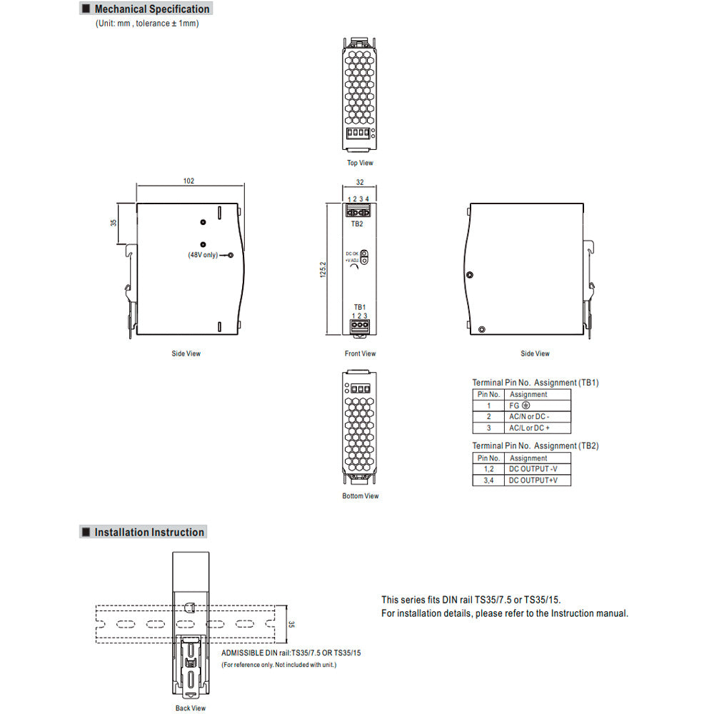 Power supply NDR-75W