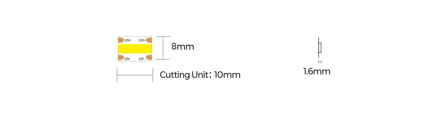 LED strip COLORS COB-378-12/24V 9W 800Lm (DF8-8mm)