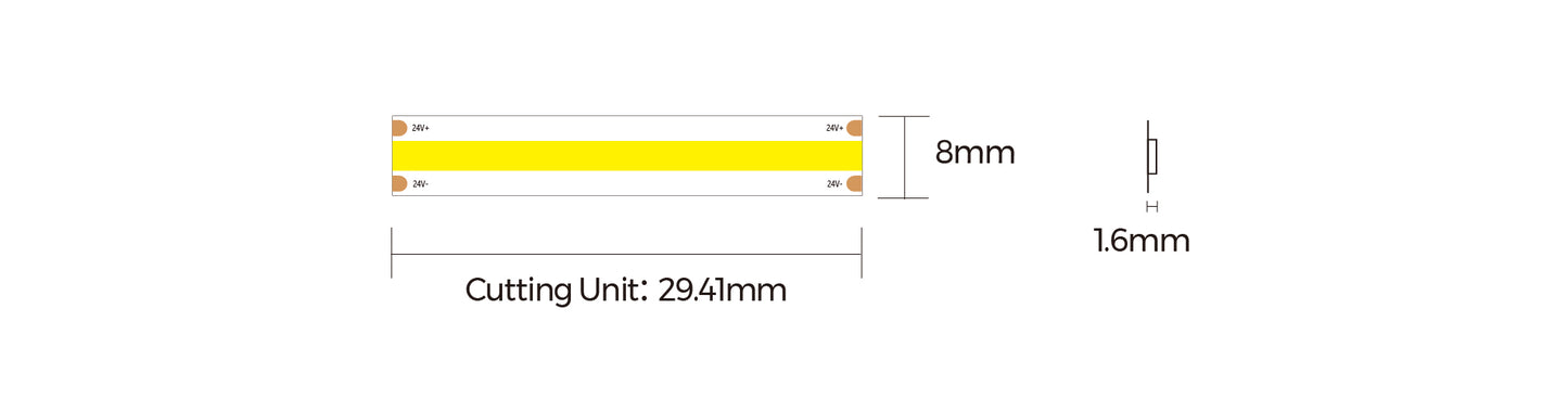 LED strip COLORS COB-544-24V 16.8W 1500Lm (DF15-24V-8mm)