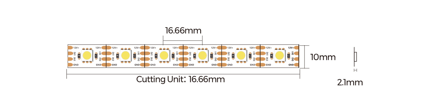 LED Smart strip COLORS 5050-60-12V 9.3W 530Lm (DS560-12V-10mm)
