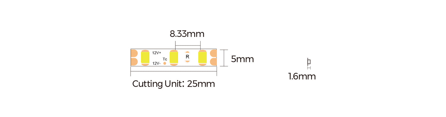LED strip COLORS 2835-120-12/24V 9.6W 800Lm (D8120-5mm)
