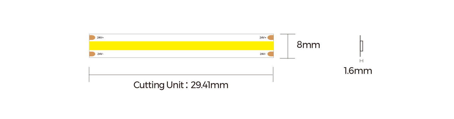 LED strip COLORS COB-544-24V 10.5W 1000Lm (DRF10-24V-8mm)